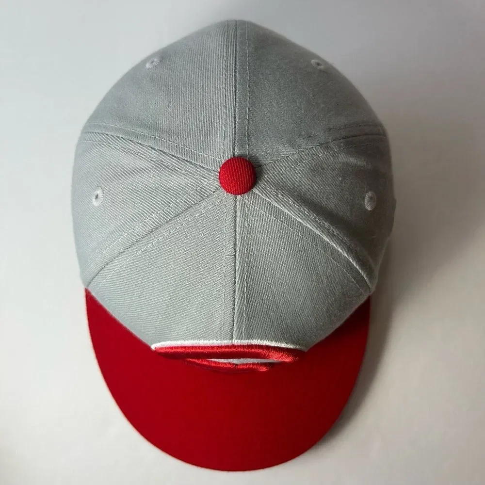 Atlanta Hawks Mitchell & Ness Cap Hat 7‎ 1/2 Gray Red Wool Hardwood Classics